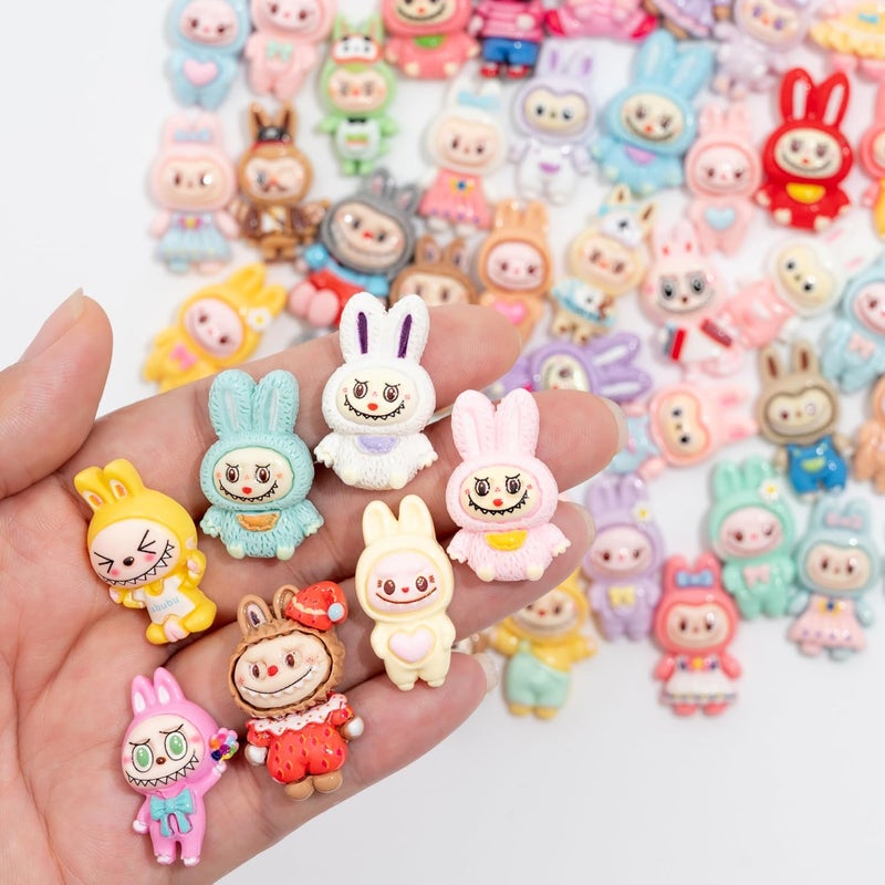 Decoden Resin Charms 50PCS Slime Charms Cabochon Craft Flatback Resin Supplies for DIY, Scrapbooking, , and Phone Case Decoration (Bright Colors) - Image 4